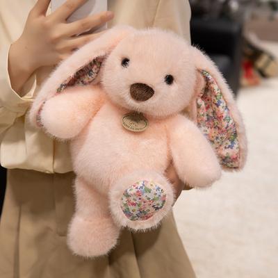 Floral Sagging Rabbit Plush Toy Long Ears Little White Rabbit Doll Floral Rabbit Rabbit Doll Children Comfort Doll Gift