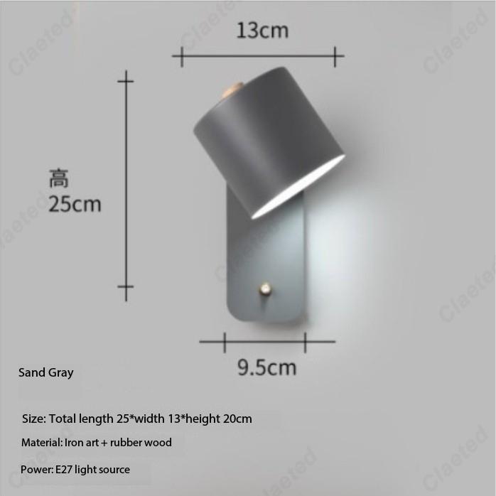 

Creative New LED European Wall Lamp Rotatable with Switch Living Room Study Bedroom Bedside Reading Lighting warm light сірий