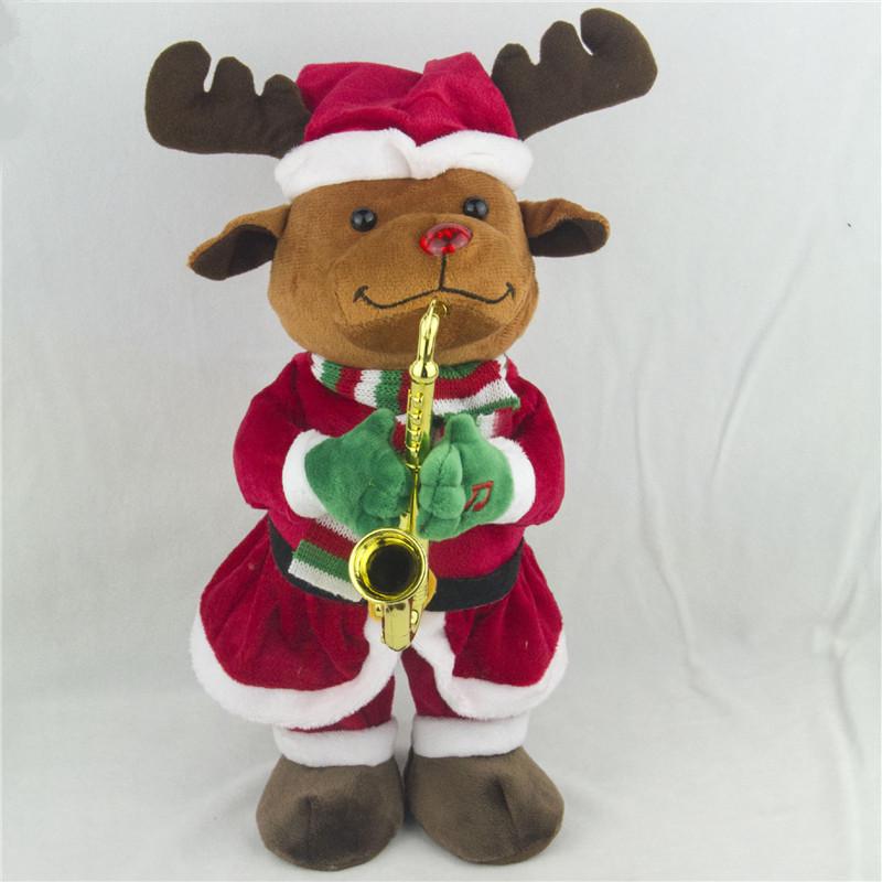 

Электрическая поющая и танцующая плюшевая игрушка Санта-Клаус, Олень и Снеговик - Идеальный рождественский подарок 30cm