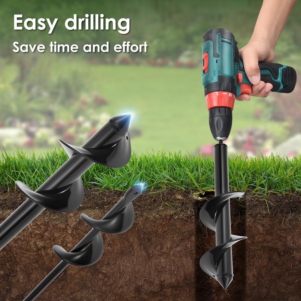 Gartenbohrer Bohrer Durchmesser 80mm und 40 mm Spiral-Gartenbohrer zum Bohren von Löchern und Pflanzen von Blumen Bäumen Sträuchern