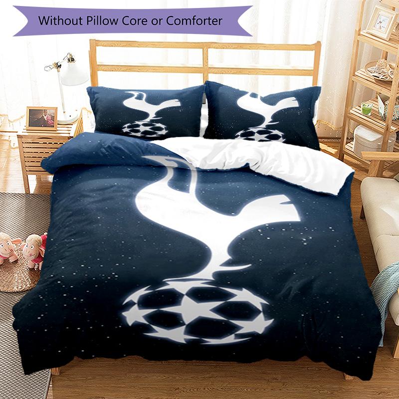 Tottenham Hotspur F.C Design Muster Bettbezug-Set – enthält 1 Bettbezug und 2 passende Kissenbezüge Schlafzimmerdekoration Weihnachtsgeschenke