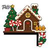 Holiday Wall Accents for Home Wooden Christmas Door Topper Stickers, Seasonal Frame Decoration, L-shaped Corner Sign Decorations Decor, Festive