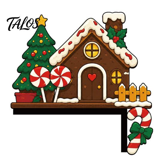 Holiday Wall Accents for Home Wooden Christmas Door Topper Stickers, Seasonal Frame Decoration, L-shaped Corner Sign Decorations Decor, Festive