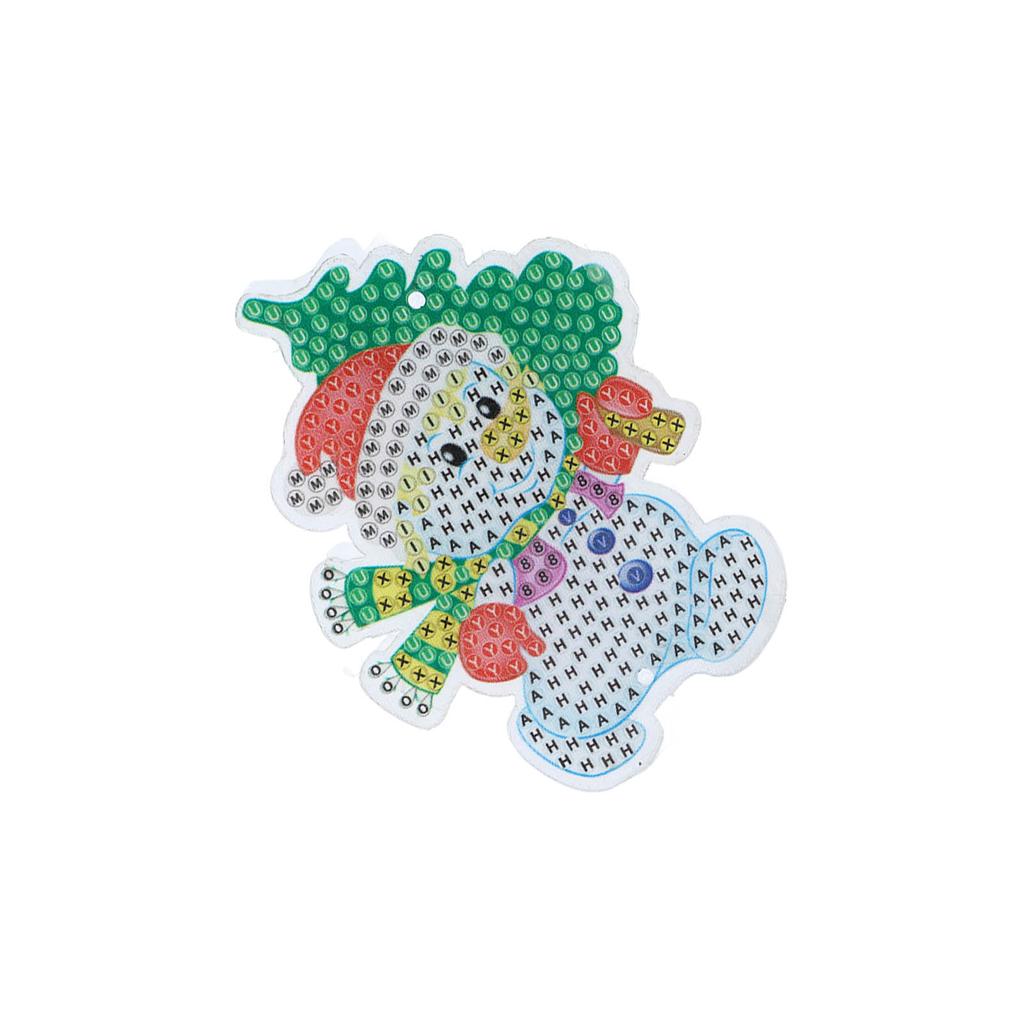 DIY 5D Rhinestone Painting Snowman Shape Decorative Rhinestone Painting Pendant for DIY Craft Indoor Decoration Gift