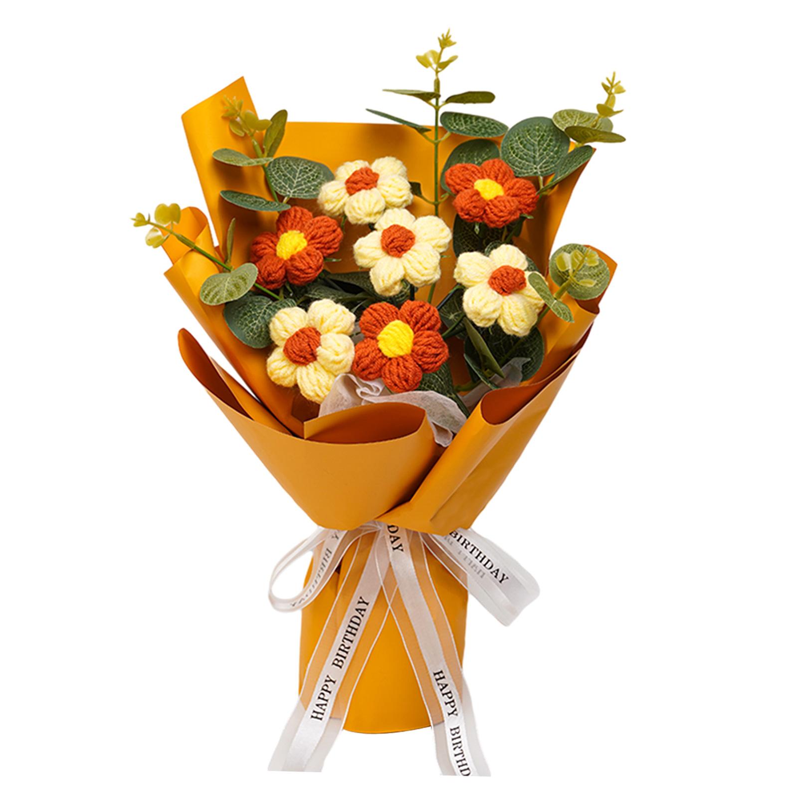 

Crochet Flower Bouquet Already Made Mother s Day Decoration Decor Knitted Flowers Bulk for Anniversary Valentine s Day Festival