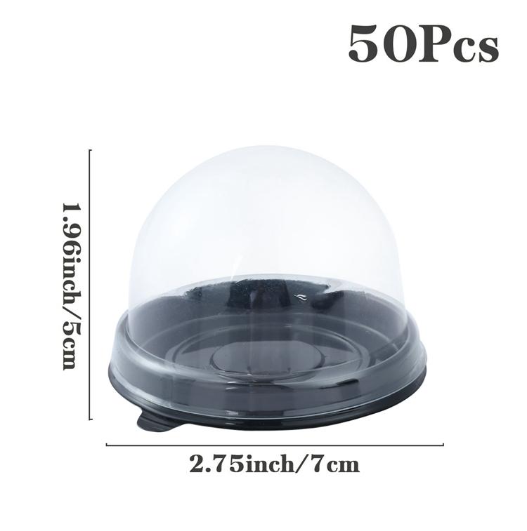 50pcs Transparent Cake Box Container Transparent Cupcake Dome Pastry Baking Packaging Boxes Wedding Party Supplies Gifts Decor