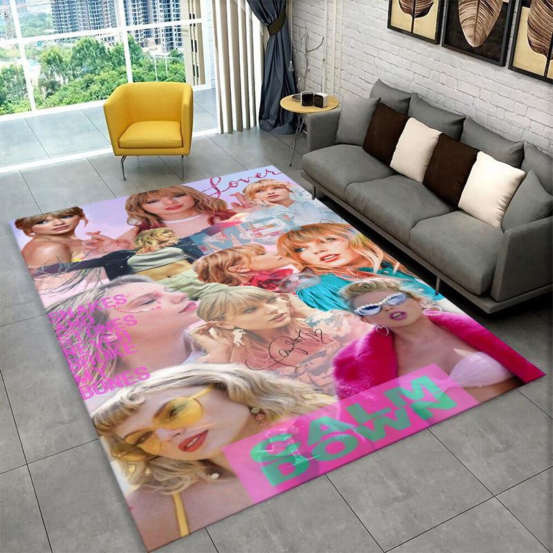 Tappeto T-Taylor Singer Music per Stanza dei Giochi, Camera da Letto, Soggiorno, Divano, Decorazione Casa, Tappeto per Area Bambini, Tappetino Antiscivolo, Regalo