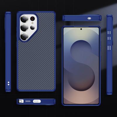 Business Carbon Fibre Texture Skin Feel Phone Case For Samsung Galaxy S26 S25 S24 S23 Plus Ultra Anti-Scratch Shockproof Cover