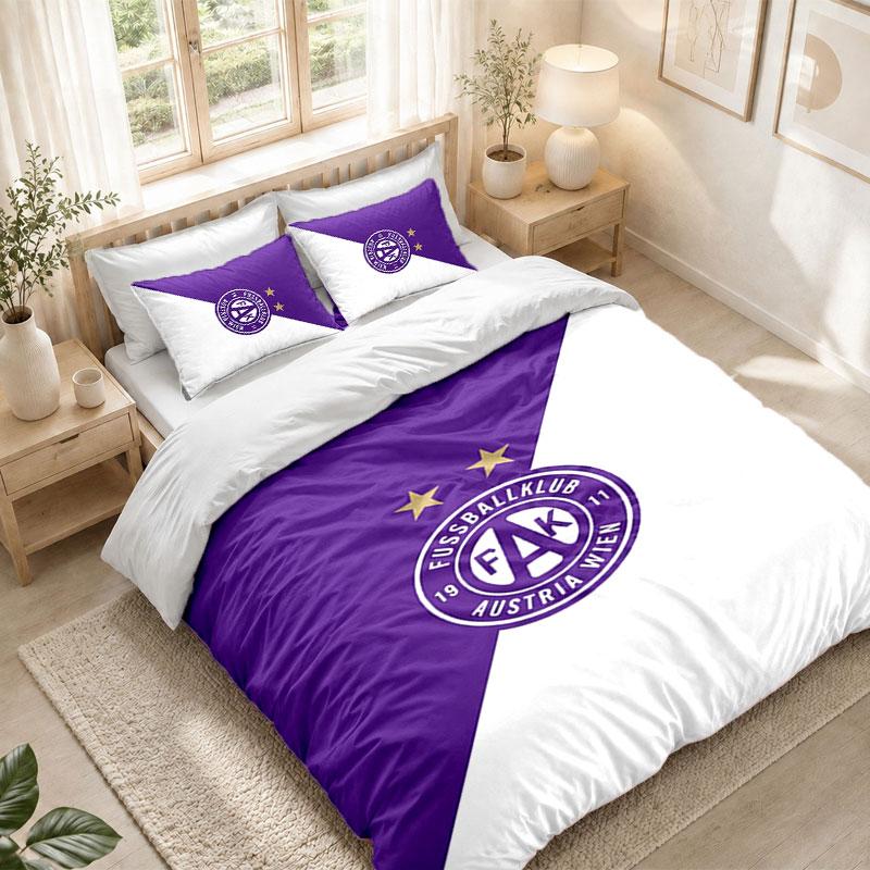 Bedding Set 1 Duvet Cover 2 Pillowcases Austria Wien FC Print Bedroom Home Decoration