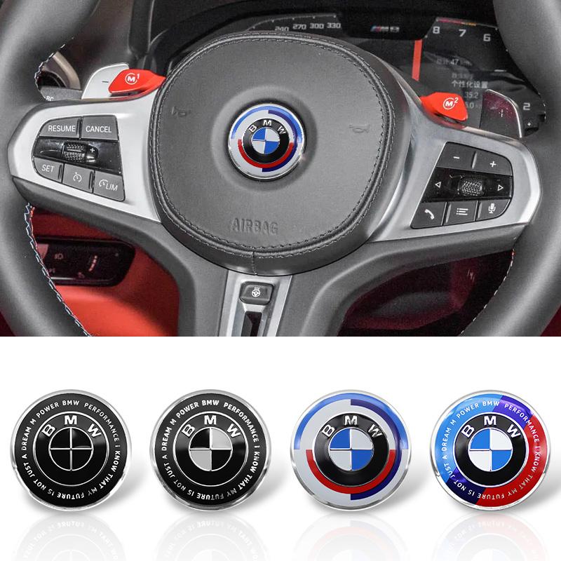 VKSO5 1Pcs 45mm 47mm Car Steering Wheel Emblem Decals Badge Sticker For BMW E46 E90 E60 F30 F10 E39 E36 E87 F20 E90 E70 M3 M5 M6 G20 M
