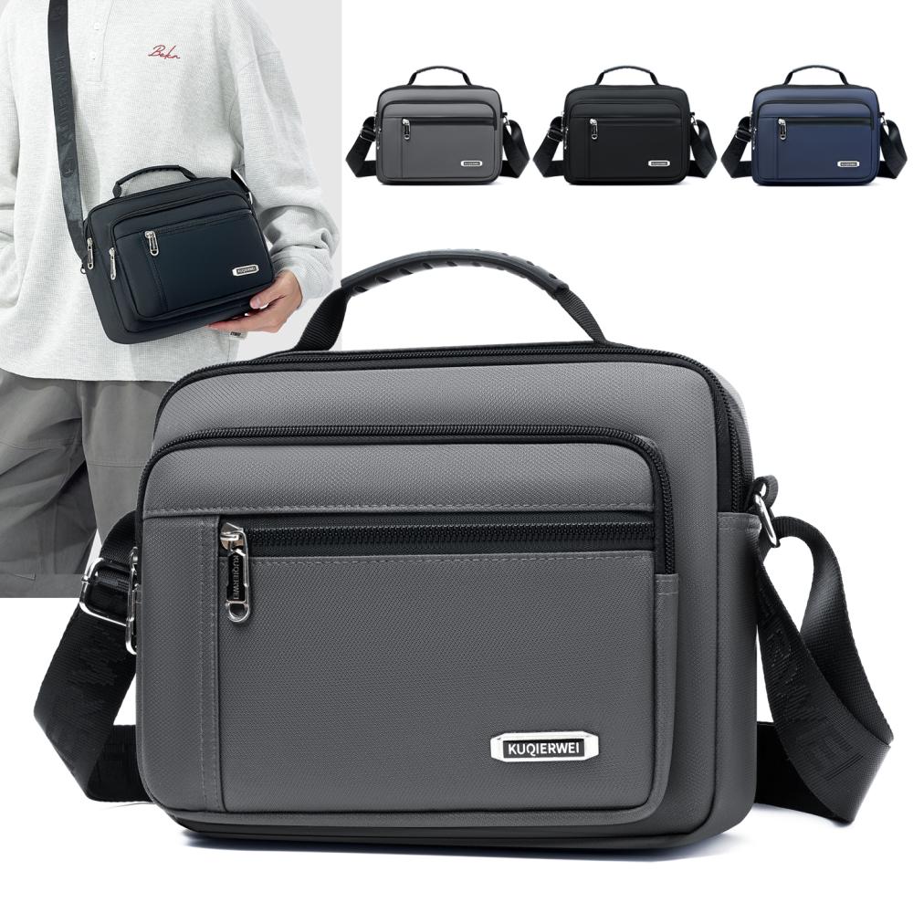 Men Business Messenger Bag Waterproof Oxford Crossbody Shoulder Bag Multi Pocket Travel Pack