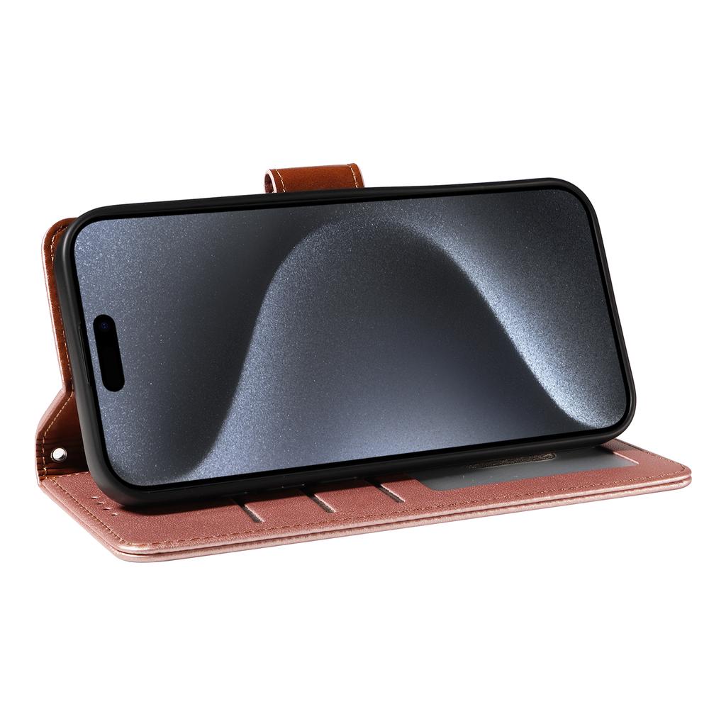 For iPhone 16e Case RFID Blocking Leather Wallet Flip Phone Cover with Wrist Strap