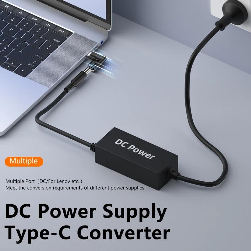 65W 100W 140W USB C Fast Charging Converter Cable for Lenovo Laptop Charger DC Jack Square Plug To Type-C 5V/9V/20V PD Adapter