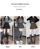 2025 Autumn/Winter Grey Wool Blend High-Waisted Slimming Pleated Skirt