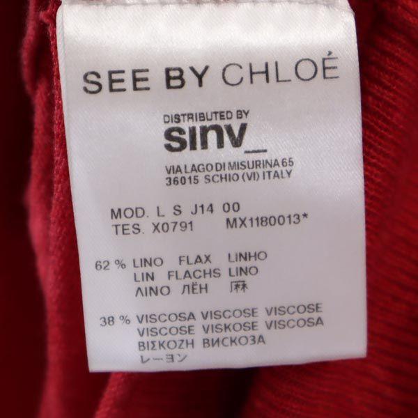 SEE BY CHLOE Linen Blend Long sleeve knit cardigan Red series Women Used