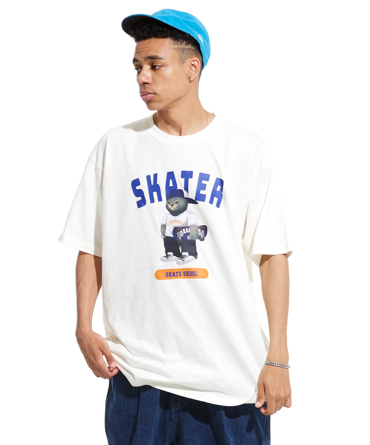 Cream Soda Lab Gray Skater Short Sleeve Tee Ivory L