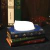 Wooden Antique Book Shaped Napkin Box Tissue Holder Wipes Storage Case Paper Towel Dispenser