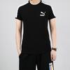 Puma Iconic T7 Colorblock Logo Print Tee with Raglan Sleeves Men Tops Black 598251-01