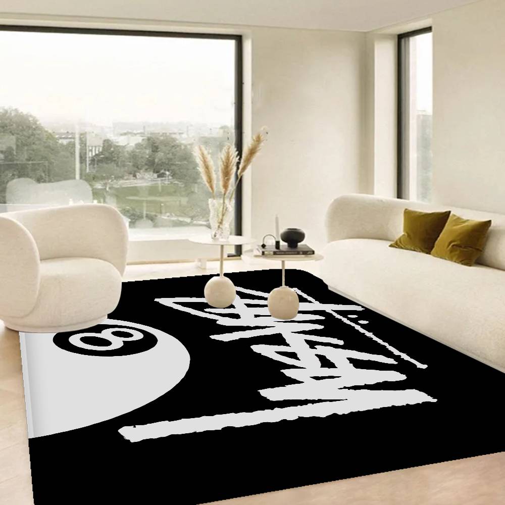 Black And White No Ball Door Mat Washable Non-Slip Living Room Sofa Chairs Area Mat Kitchen Doormat Area Rug