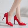 Fashion Red Soled High Heels, Women's Spring New Style, Pointed Thin High-heeled Single Shoes, Sexy Shallow Mouth Plus Size High Heels