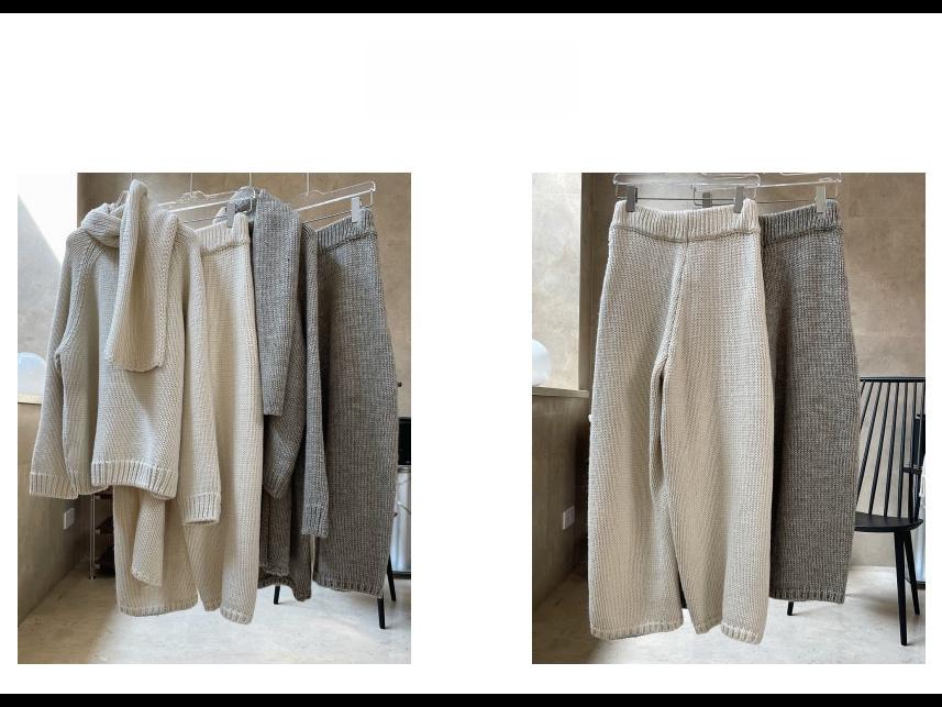 Pantaloni casual tricotati din lână groasă pentru femei - Stil retro japonez de iarnă, siluetă largă, subțiere, călduroși.