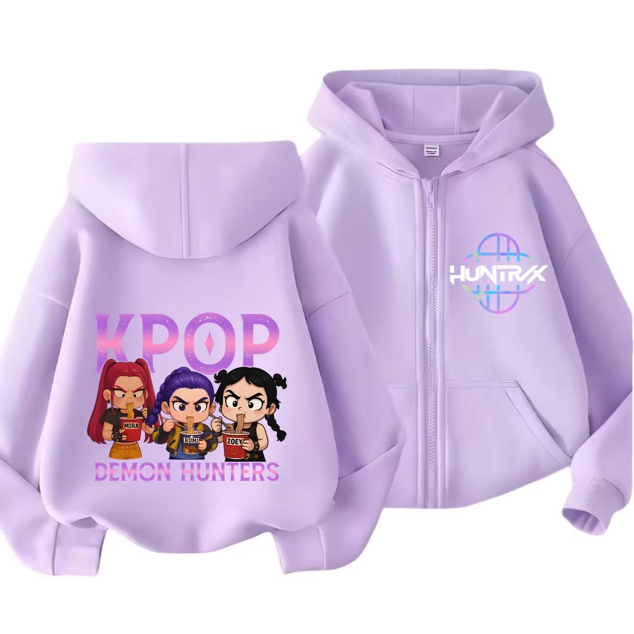 

Kpop Мисливці на Демонів Худі на Блискавці Дитячий Huntrix Румі Зої Мультяшна Мода Толстовка на Блискавці Хлопчик Дівчинка Повсякденні Топи Дитячий Одяг Подарунок 110