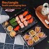 10Pcs Thickened Sushi Boxes with Lids Eco-Friendly Disposable Food Containers for Takeout Carry-Out Meals