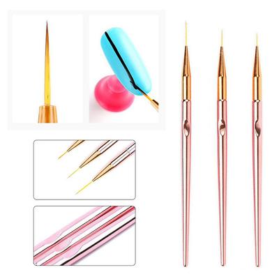 3pcs/Set French Stripe Nail Art Line Painting Pen 3D Tips Manicure Slim Line Drawing Pen UV Gel Brushes Painting Tools