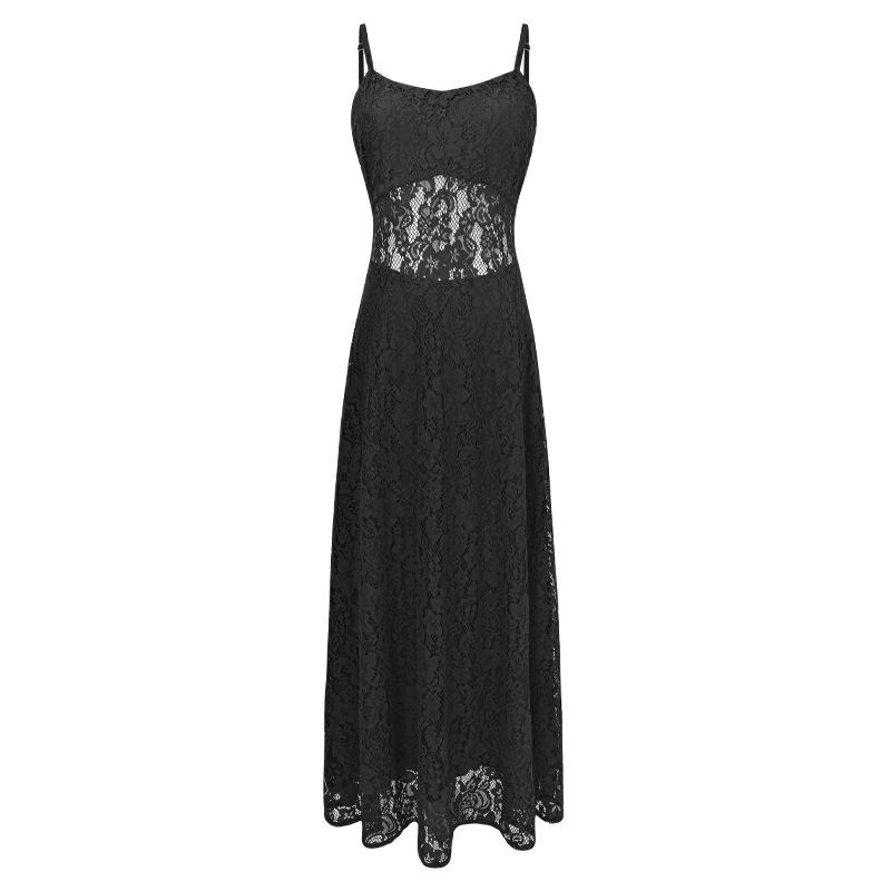 

Women s Black Lace Dress: Vacation Style, Sheer, Sexy, Slimming, Unique Design Small чорний
