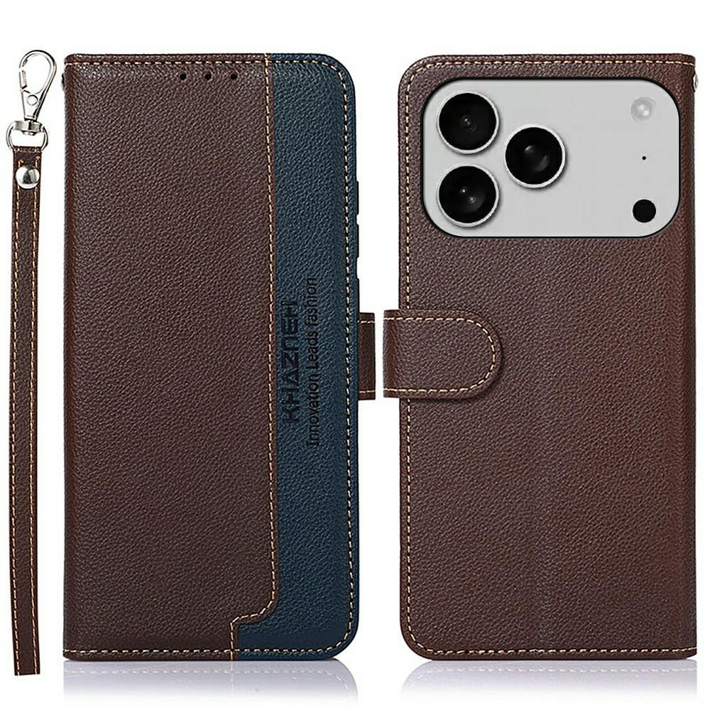 KHAZNEH For iPhone 17 Pro Case RFID Blocking Wallet PU Leather Phone Cover