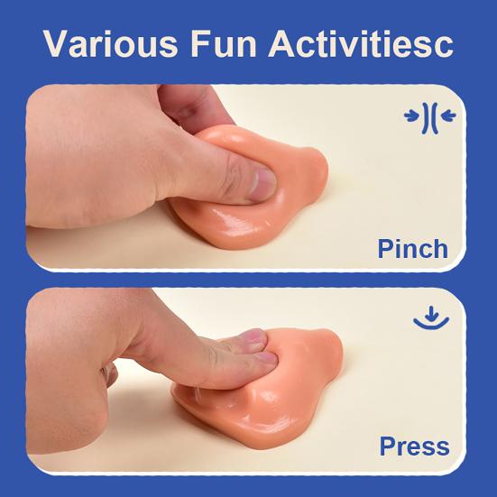 Simulation Nose Squeeze Toy Anxiety Relieving Nose Shape Sensory Toy Soft Stretchy Stress Ball Focus Aid Relaxation Tools