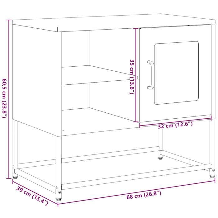 VidaXL TV Stand White 68x39x60.5 Cm Steel, TV Stand, TV Sideboard, Multimedia Cabinet, TV Bench, Hi-fi Cabinet, Center 853391