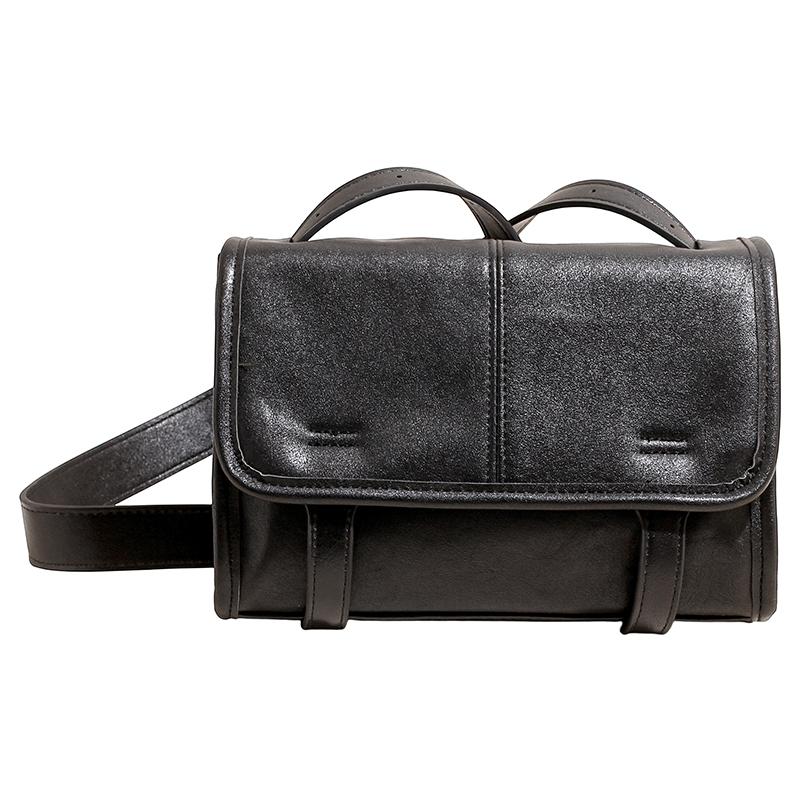 Classic Faux Leather Crossbody Bag Men Women Fashion Shoulder Bag With Top Handle Vintage Design чёрный 1830₽