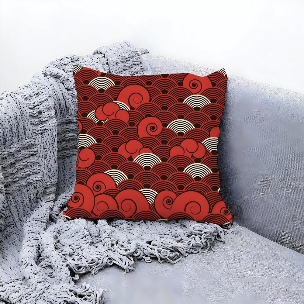 Simple Wave Pattern Design Cushion Cover Premium Comfort Reversible Pillow Cove Two in One Design for Any Room  Car Interior