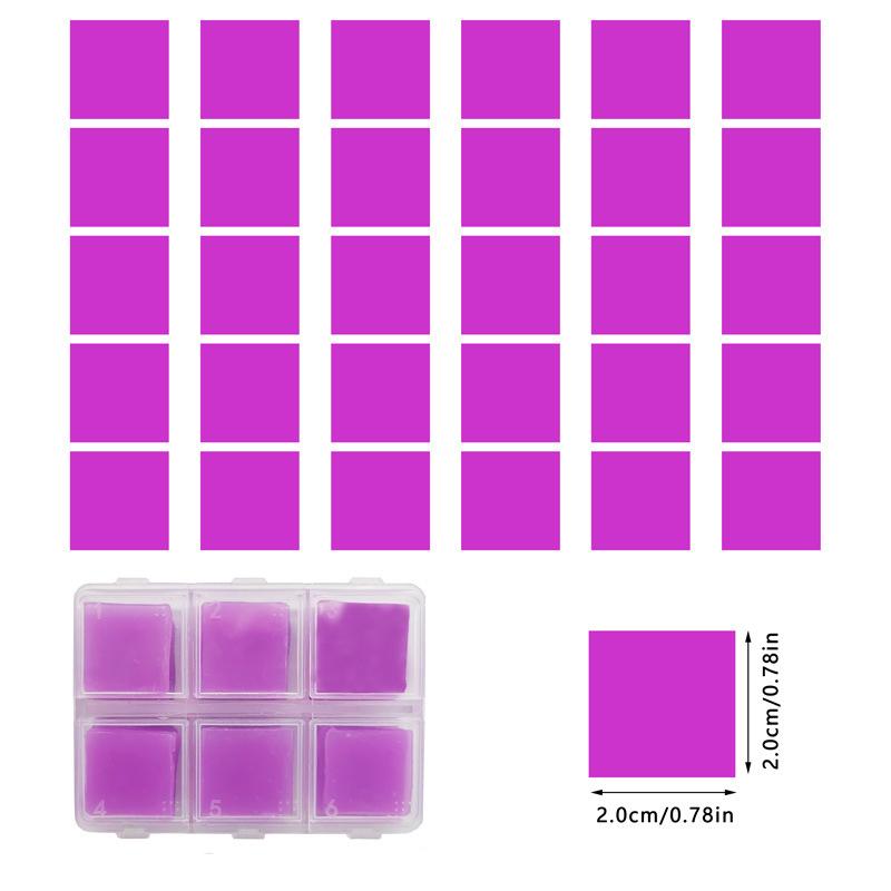 30PCS 2*2CM Diamond Painting Glue Clay With Box DIY Colorful Square Diamond Embroidery Dot Drill Mud Wax Embroidery Tool Set