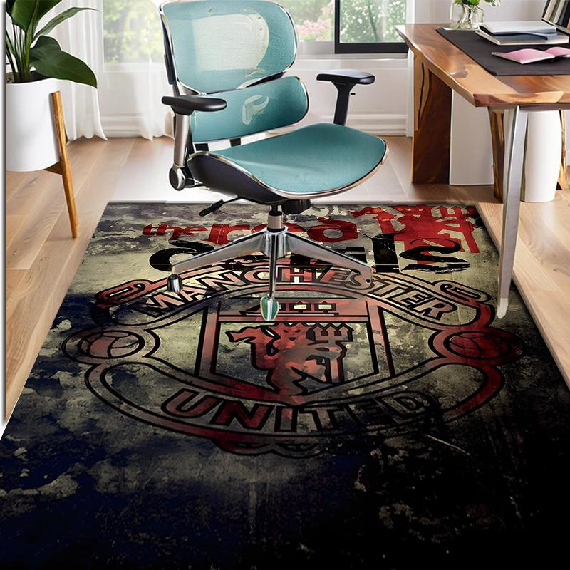 Manchester United F.C Pattern Rug, Indoor/Outdoor Mat, for Picnic, Gameroom, Bedroom, Office, Living Room, Home Decor Carpet, Birthday Gift