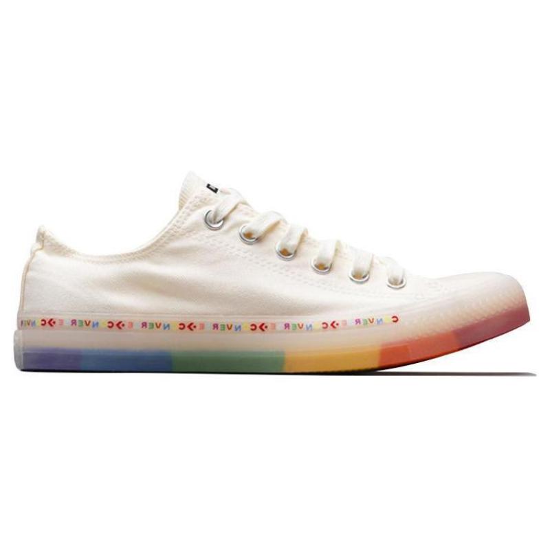 Converse Chuck Taylor All Star Classic Versatile Lightweight Low-top Canvas Shoes Unisex White Rainbow