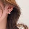 A two-tie pearl stud earrings for women's niche design sterling silver earrings, new popular earrings.