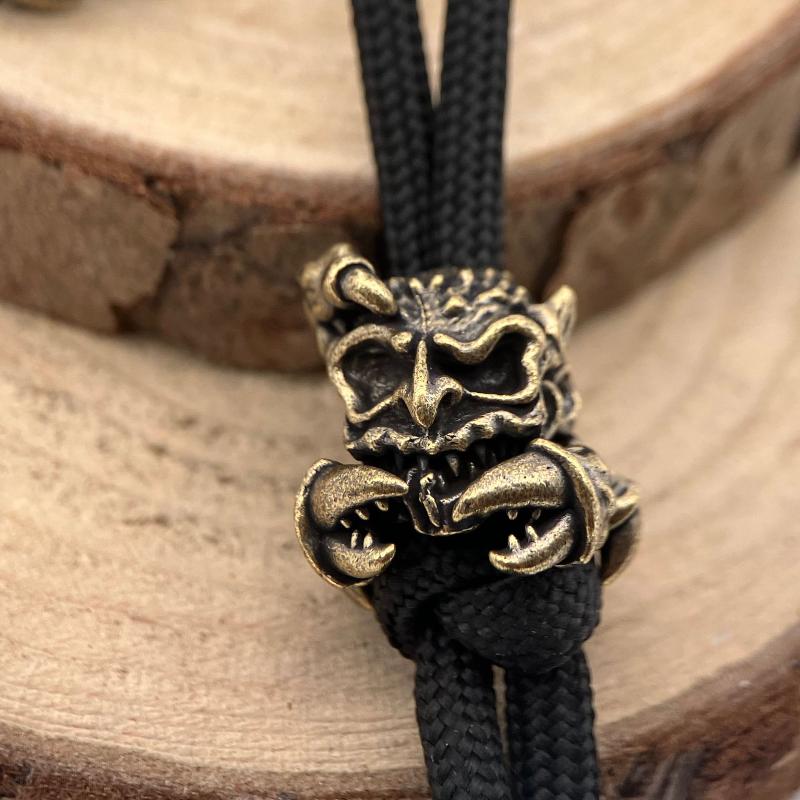 Scorpion Skull Brass Knife Bead Edc Outdoor Diy Paracord Handmade Woven Lanyard Pendant Umbrella Rope Bracelet Charm Accessories