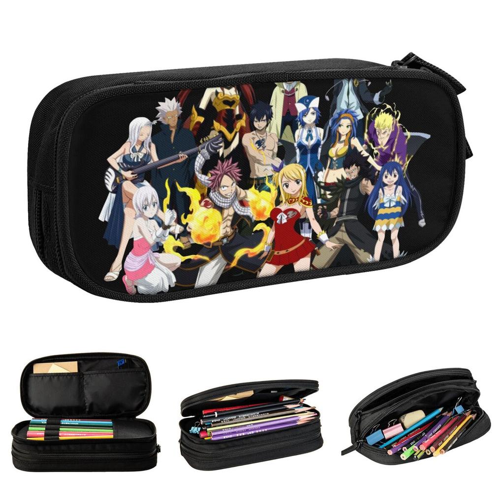 Fun Fairy Tail Pencil Case The Whole Gang Pencilcases Pen Holder for Student Big Capacity Bag Students School Gift Stationery