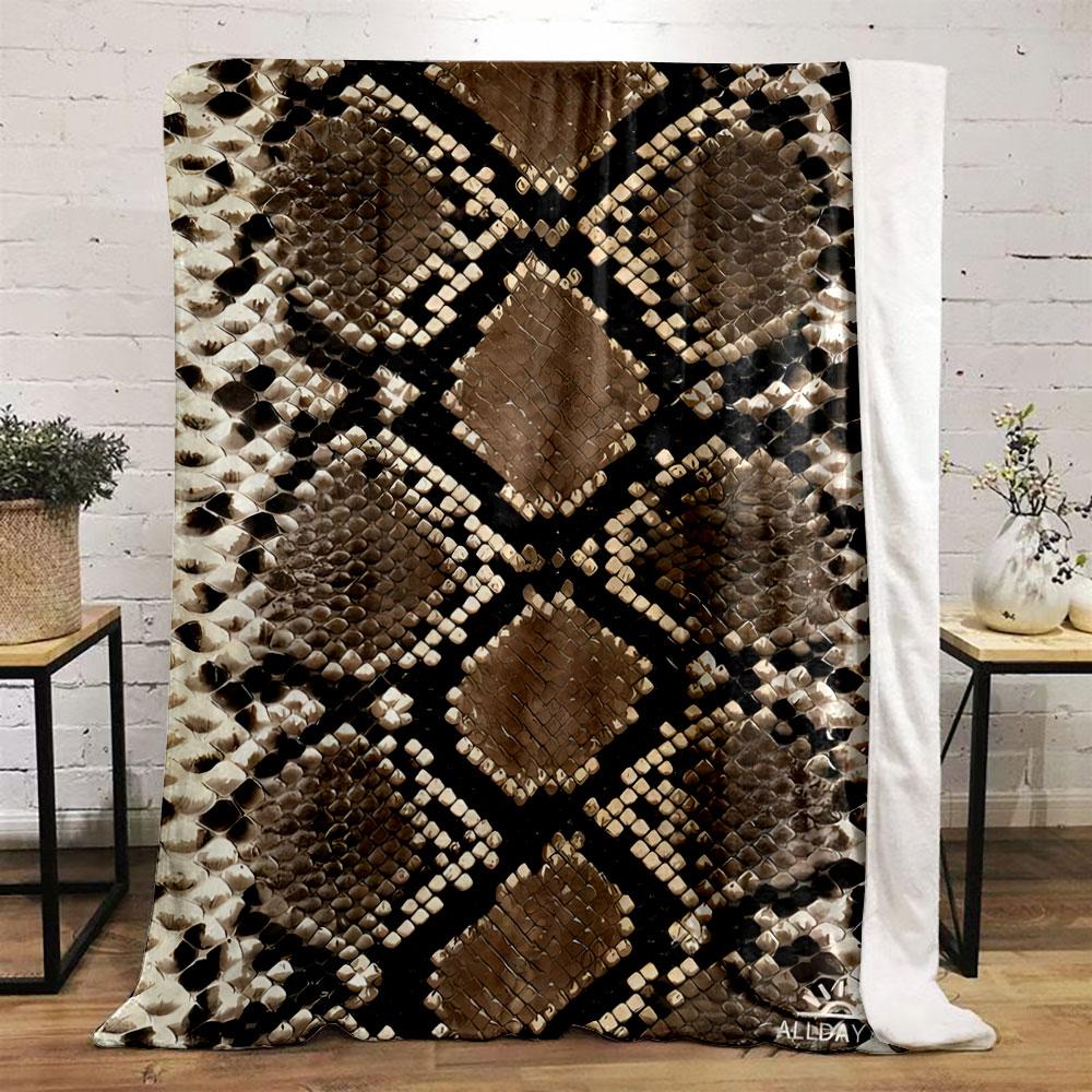 Snake Print Cozy Blanket Bedroom Blanket for Livingroom Couch Lunch Break Soft Throw for Friend's Festival Gift