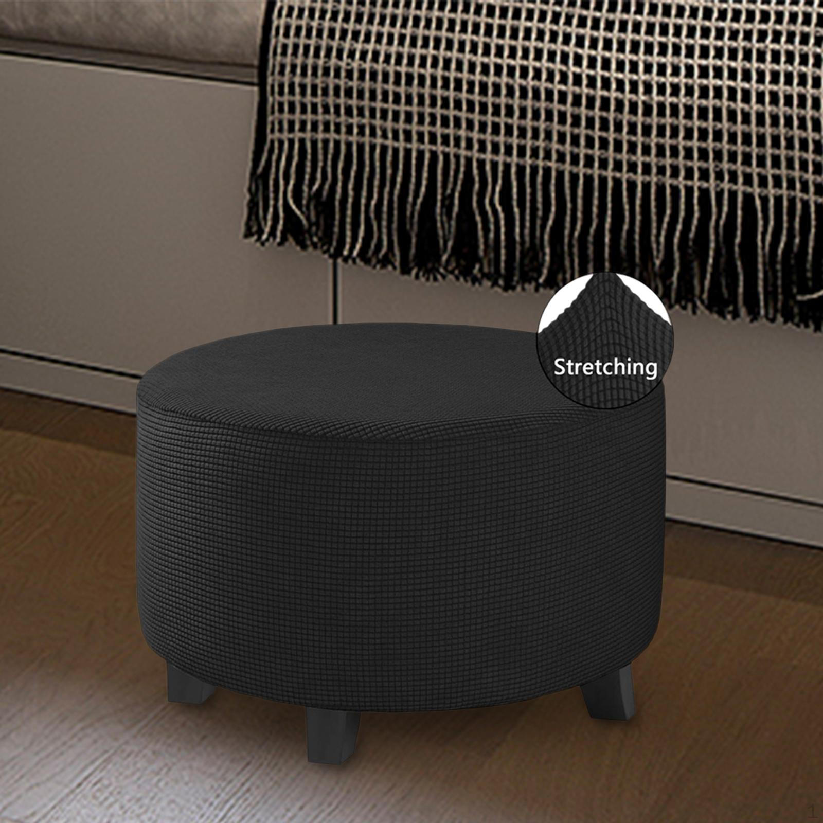 Накидка на пуфик для ног для уютного домашнего декора чёрный 1456₽