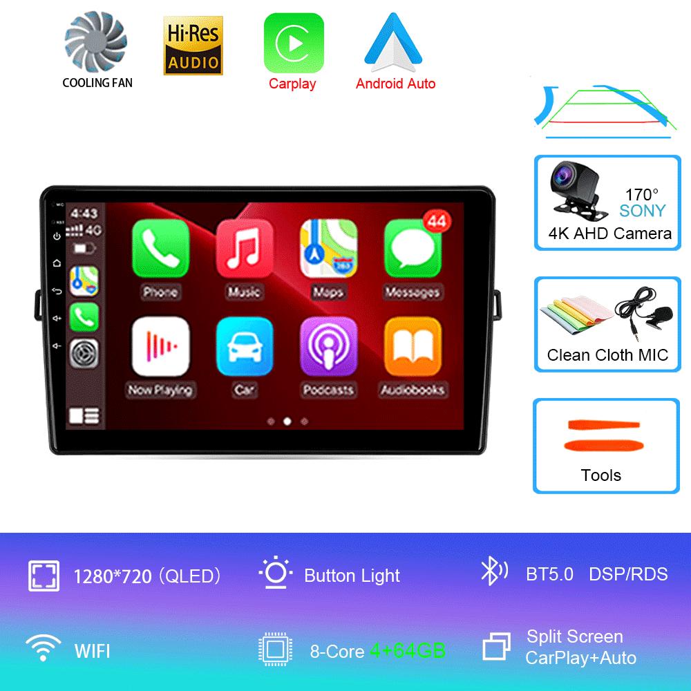 Car Radio Android 14 For Toyota Auris E150 2006 2007 2008 2009 2010 2011 2012 Multimedia Stereo Player Wireless Auto Carplay DVD