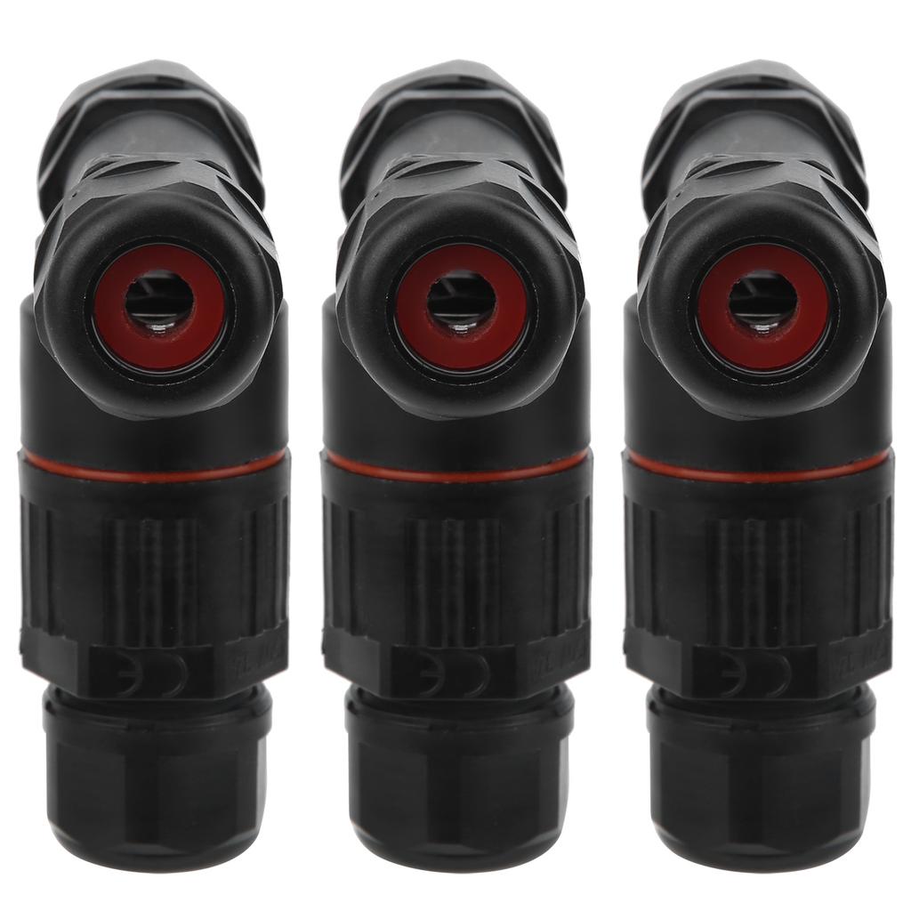 3Pcs IP68 Waterproof Connector Electrical Cable 3 Way T Shape Outdoor Industrial Accessories