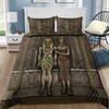 Ancient Egypt Anubis Duvet Cover Set Egyptian Symbol Culture Bedding Sets Vintage Pharaoh Pyramid Boho Tribal Quilt Cover Queen
