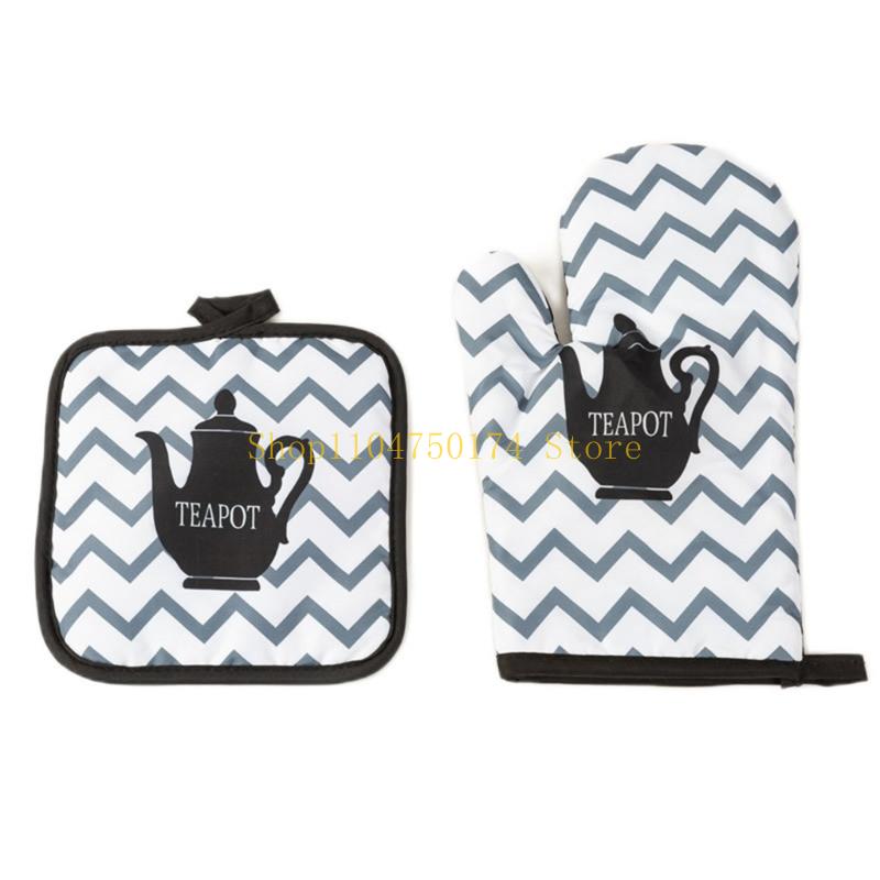 Kochhandschuhe Backhandschuhe Ofenhandschuhe mit Matte Kochen Mikrowellenhandschuhe Einfach zu bedienen Top-Angebot