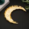 Gold Storage Tray Display Metal Pallet Creative Moon Design Handmade Crafts Fruit Cake Snack Plate Decorative Festival Supplies