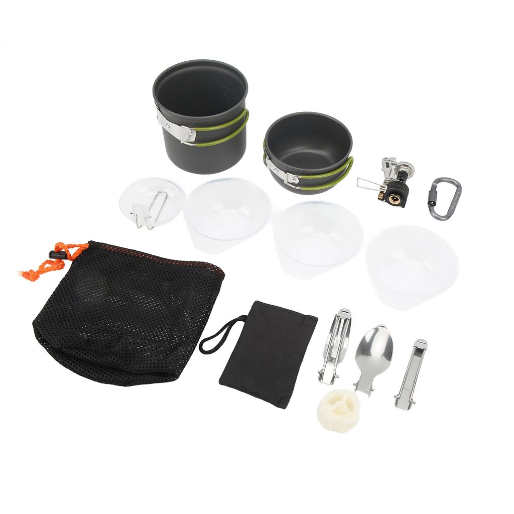 Camping Cookware Kit Portable Camp Kitchen Cooking Utensil Set Outdoor Cooking Grilling Utensil Organizer Travel Set