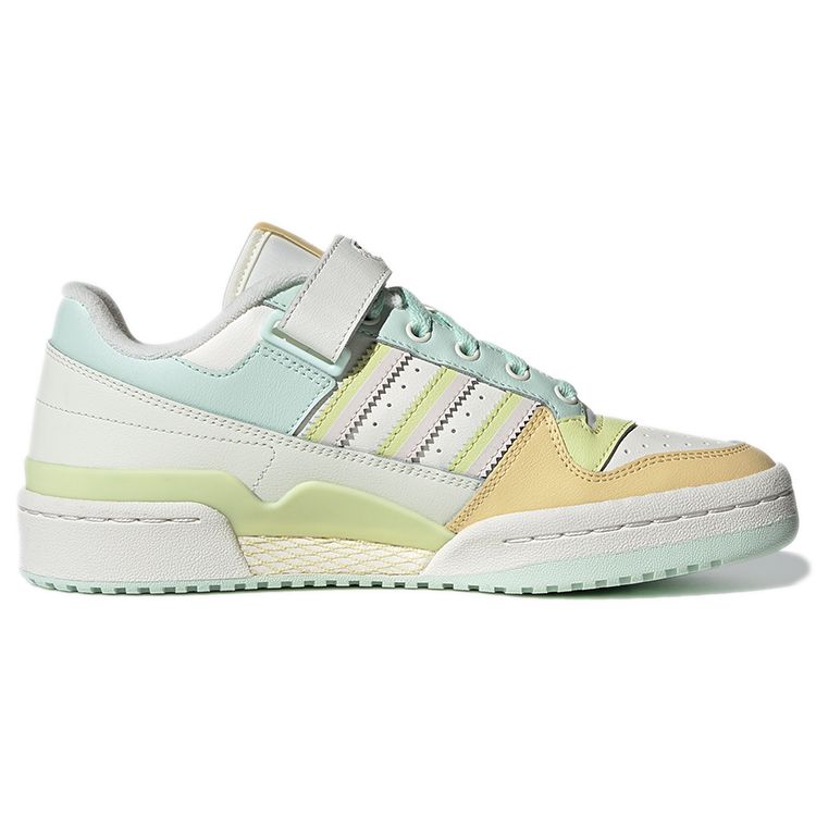 Adidas Originals Forum Low Premium Velcro Retro Color Block Casual Low Top Skate Shoes Women Sneakers White Blue Yellow GW4919