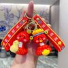 New Year's God of Wealth Hat, Snake Keychain, Female Cute Exquisite Trendy Doll Schoolbag, Keychain Pendant.